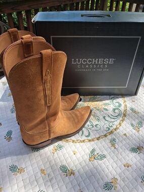 Lucchese Classic for KEMO SABE GRIT Suede Western Cowboy Boots, 9.5 fits Like 10